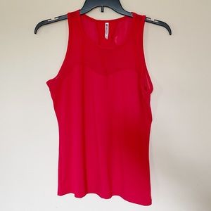 Fabletics Red Helena Sweetheart Neck Mesh Tank